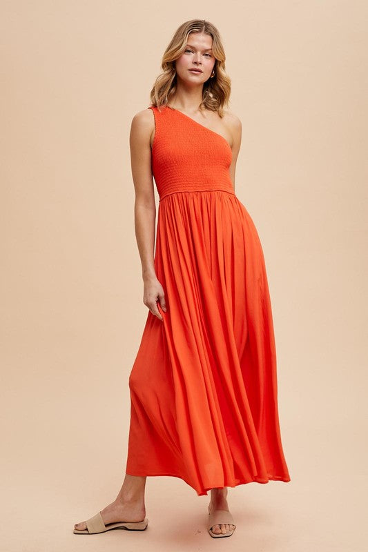 blue dress for baby girl Kelsey One Shoulder Coral Dress L