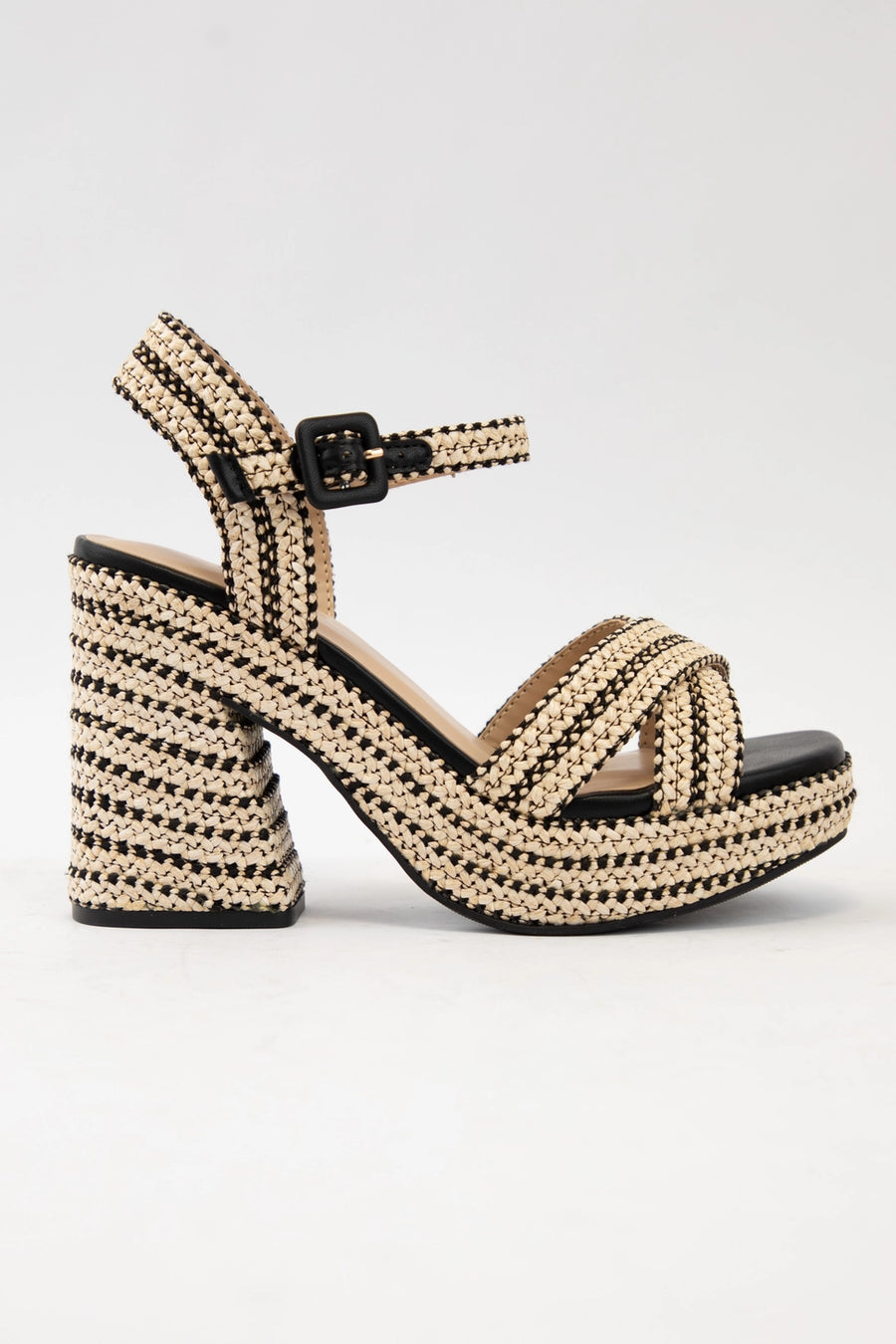 Yara Strap Chunky Heel Sandal- Black