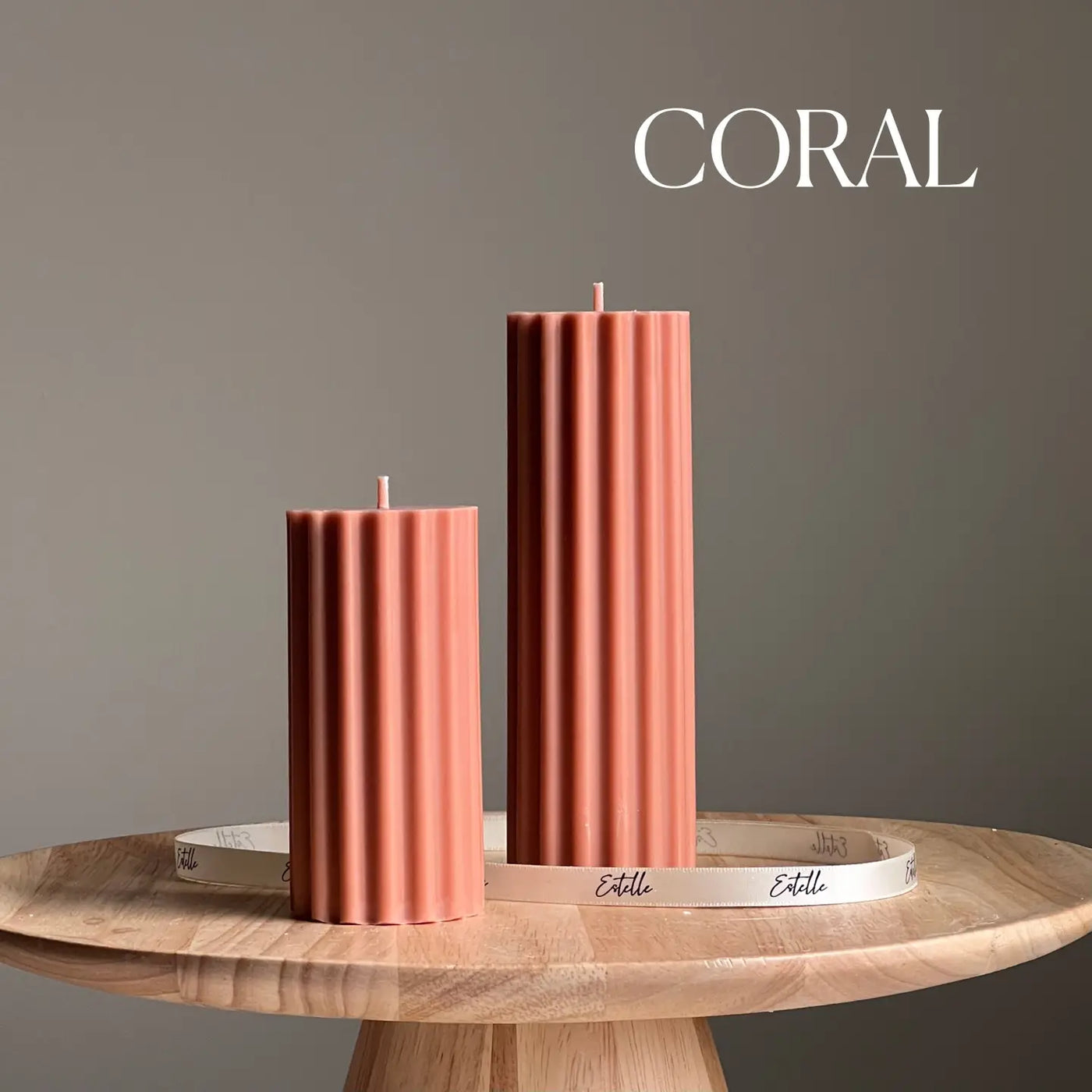 Ribbed Pillar Candle (Set of 2)