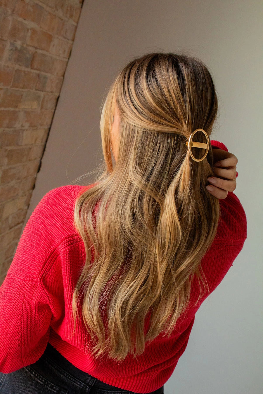 Ring Bar Barrette- Gold