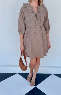Amber Mini Dress- Tan/Mocha