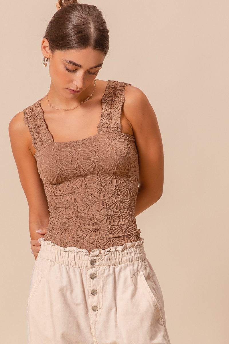 Hazel Floral Jacquard Seamless Tank Top