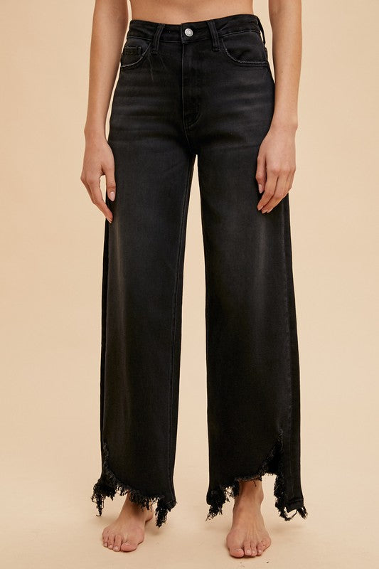 Dana Distressed Hem Straight Fit Jeans