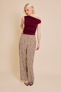 Clover Asymmetrical Top - Burgundy