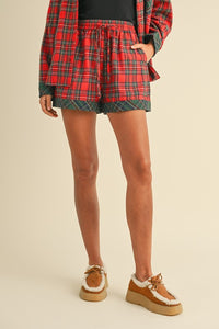 Claus Plaid Pajama Set- Red