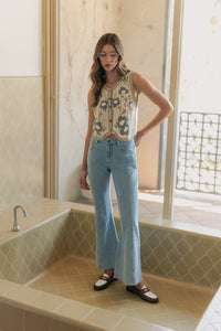 Lizeth Floral Crochet Sweater Vest