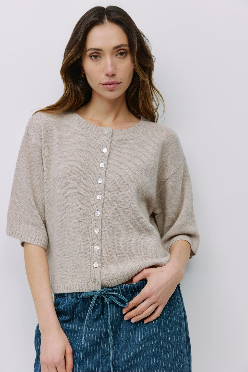 The Stacey Cardigan- Beige
