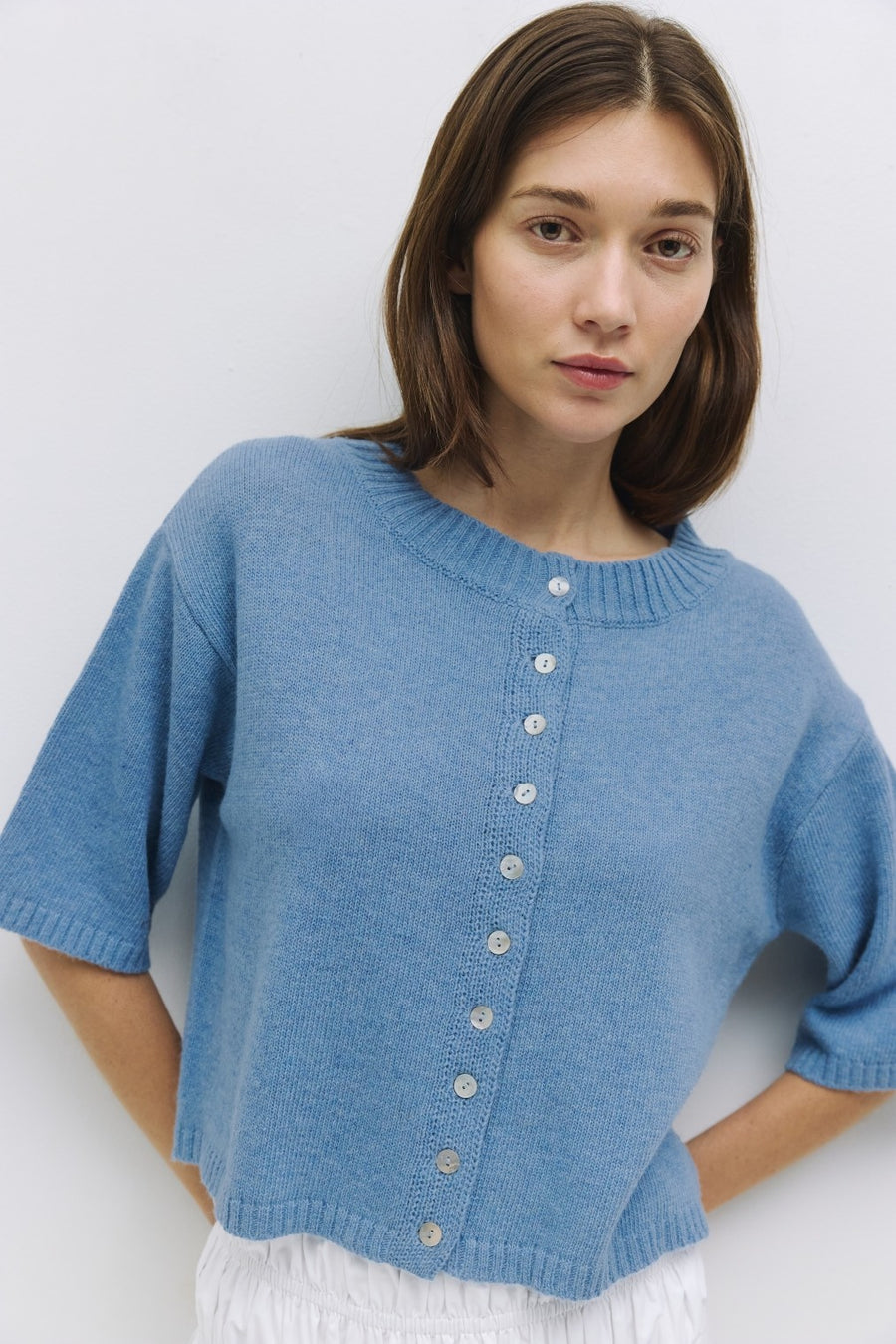 The Stacey Cardigan- Blue