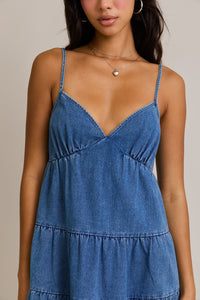 Andrea Spaghetti Strap Denim Dress