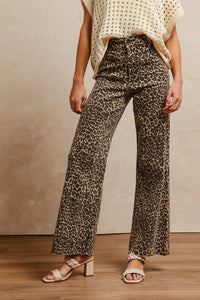 Layla Leopard High Rise Flare Jeans