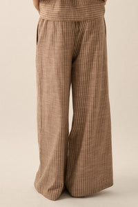 Elvie Taupe Stripped Drawstring Pants