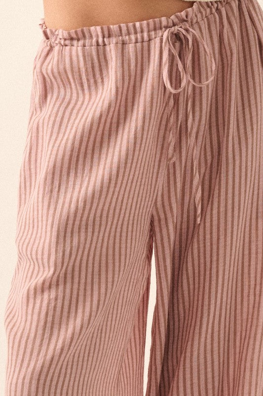 Elvie Pink Stripped Drawstring Pants