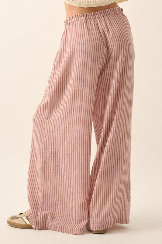 Elvie Pink Stripped Drawstring Pants