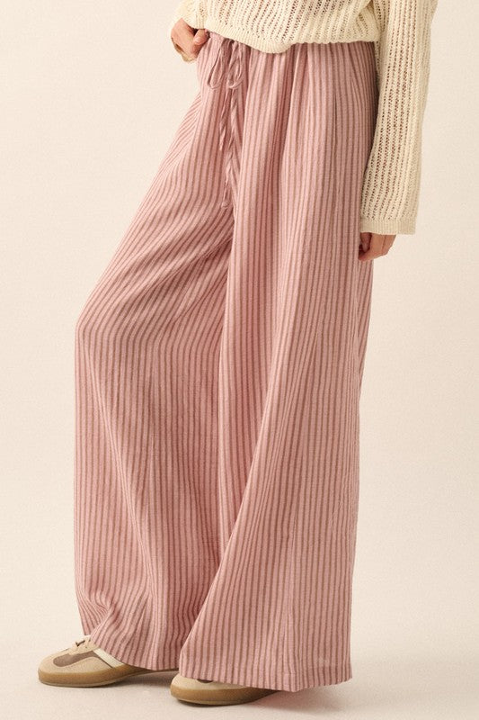 Elvie Pink Stripped Drawstring Pants