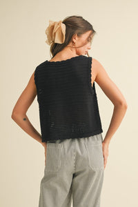 Brooke Black Tie Front Sweater Vest
