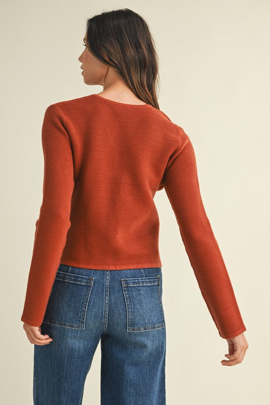 Amari Front Bow Cardigan- Sienna