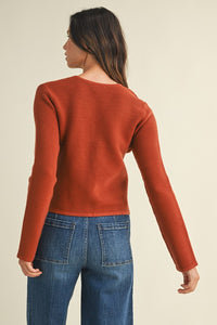 Amari Front Bow Cardigan- Sienna
