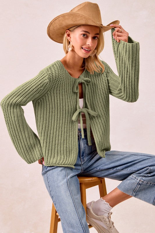Sab Tie Sweater - Olive