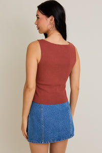 Jessica Boatneck Top - Rust