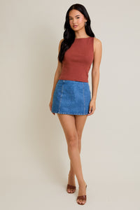 Jessica Boatneck Top - Rust