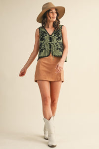 Phoebe Crochet Suede Vest