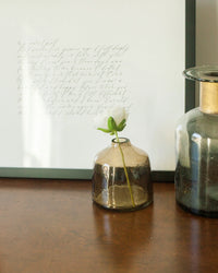 Bella Handblown Hammered Glass Bud Vase- Smoke