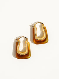 U-Shaped Boho Earrings- Red