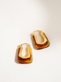 U-Shaped Boho Earrings- Red
