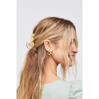 Metallic Disc Plated Hair Claw: Tortoise Gold