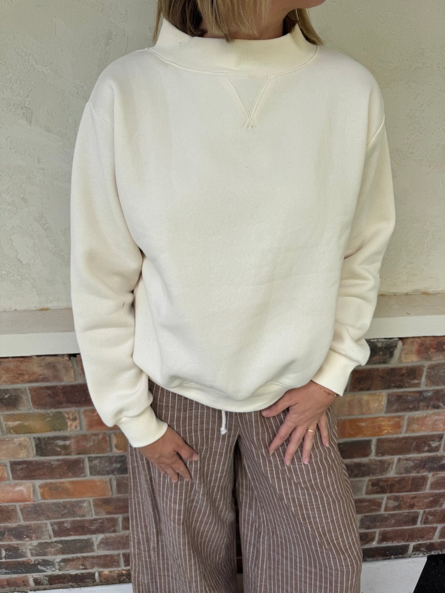 Penelope Mock Neck Sweatshirt - Ivory