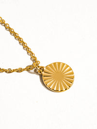 Miraz 18k Gold Non-Tarnish Round Sun Gaze Necklace : Yellow Gold