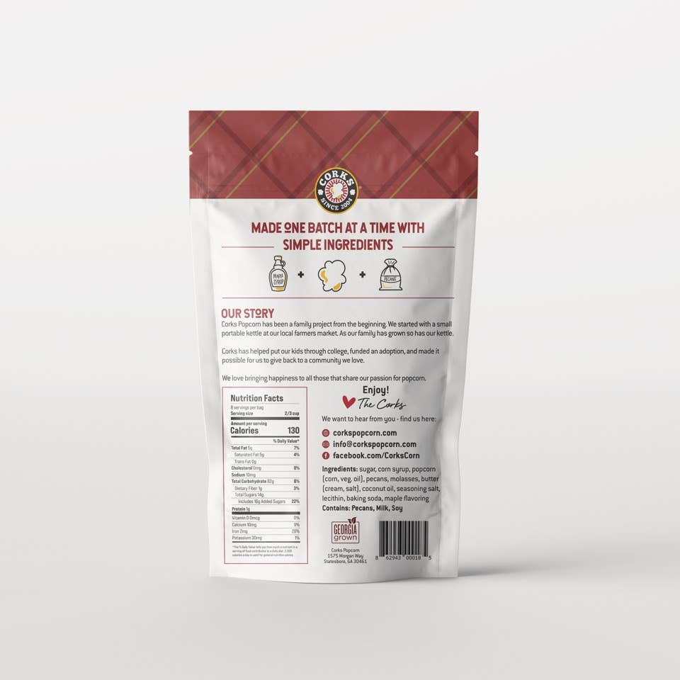 Rich and Buttery Caramel Maple Pecan Popcorn - 8.0oz