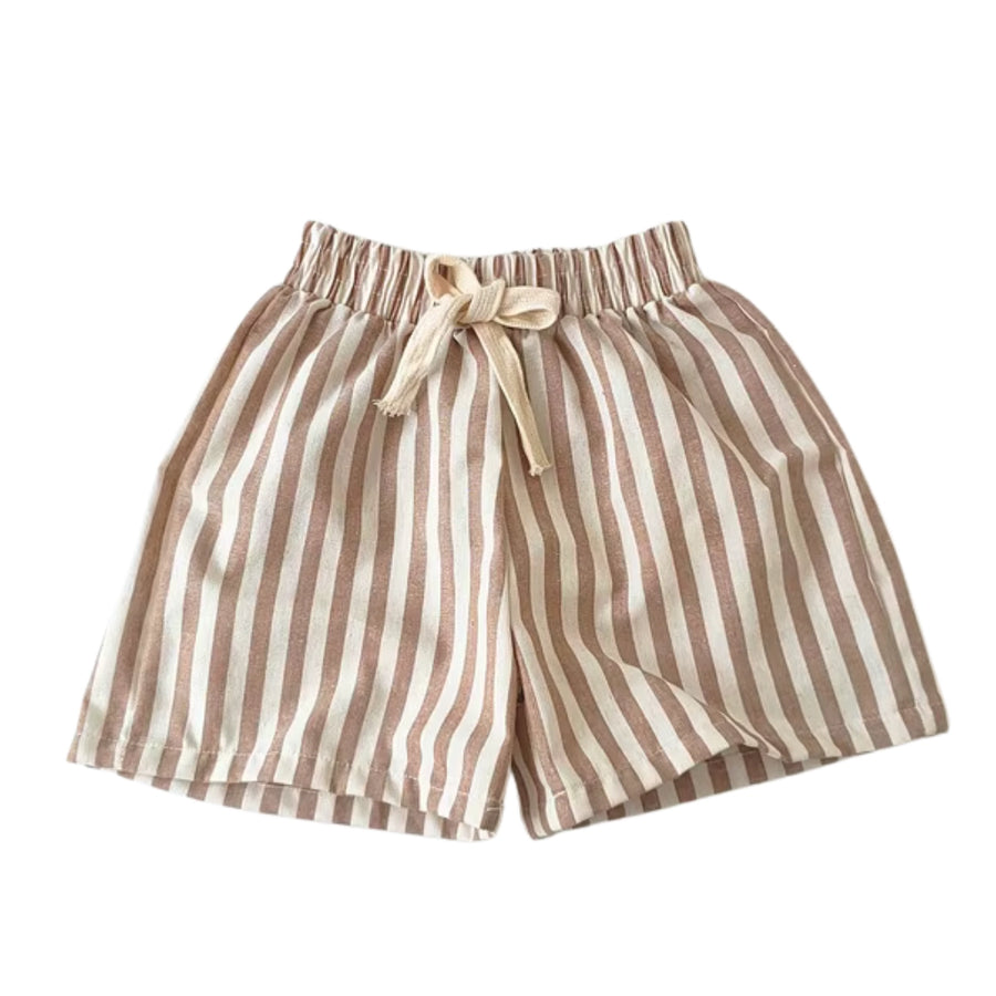 Emerson Striped Shorts- Khaki