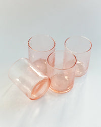 Handblown Hammered Glasses- Blush