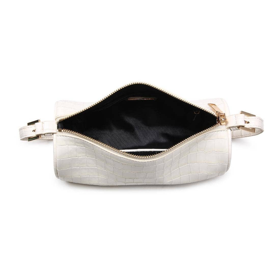 Rachel - Croco Shoulder Bag: Black