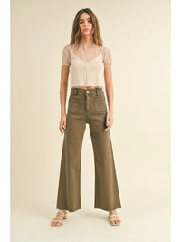 Maeve Wide Leg Paint - Washed Brown
