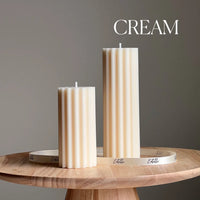 Ribbed Pillar Candle (Set of 2)