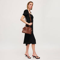 Kristie Woven Crossbody: Chocolate
