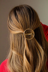 Ring Bar Barrette- Gold