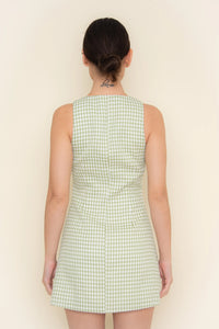 Paisley Gingham Checkered Mini Dress