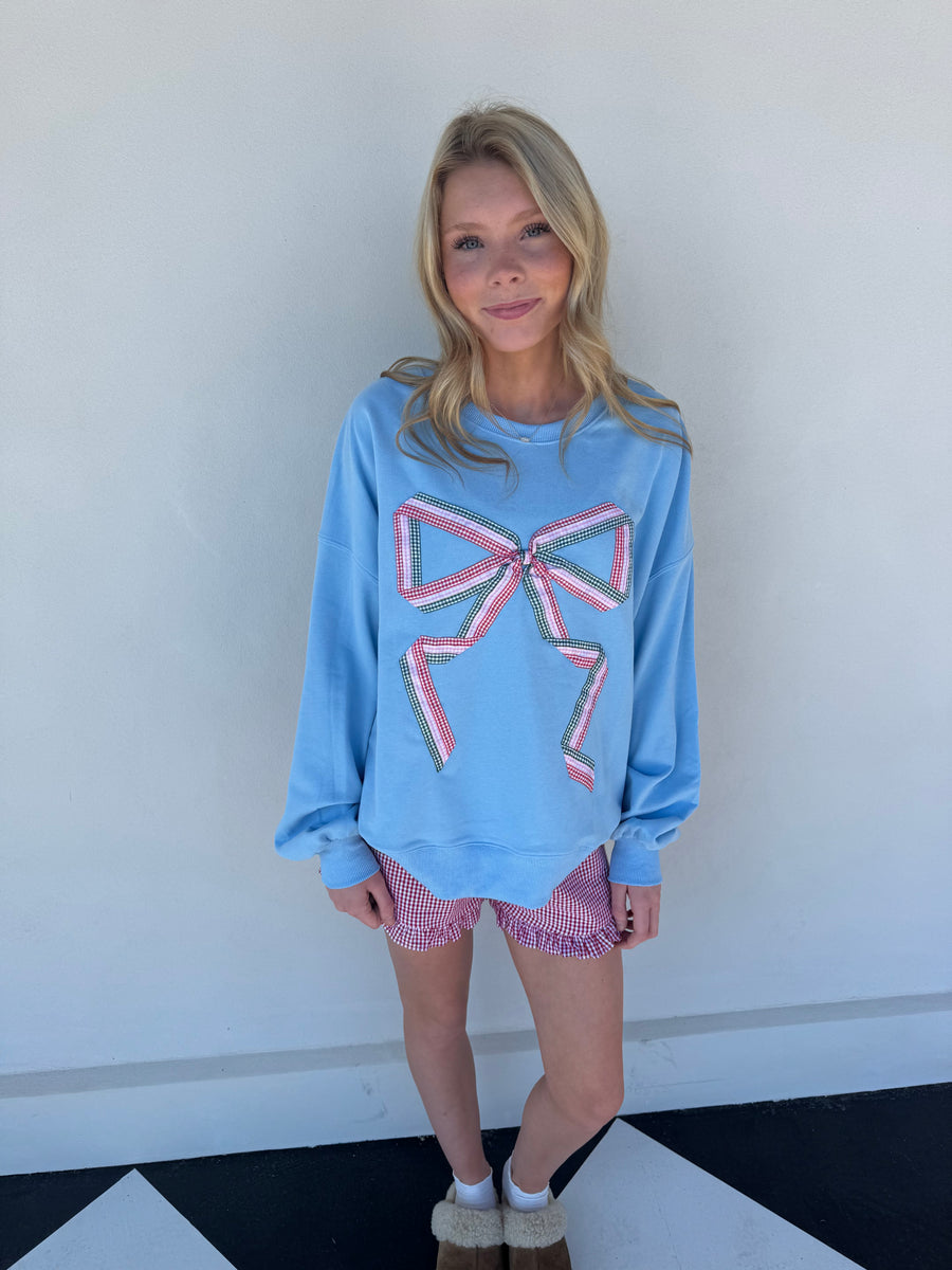 Lyla Gingham Bow Sweatshirt