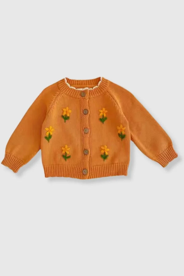 Lilly Knit Cardigan with Flower Embroidery