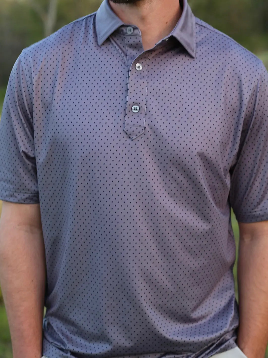 Grey Polka Dot Polo