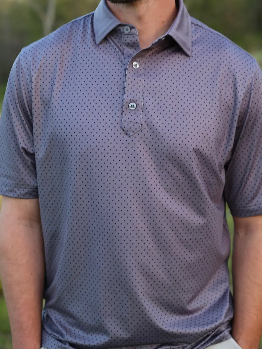 Grey Polka Dot Polo