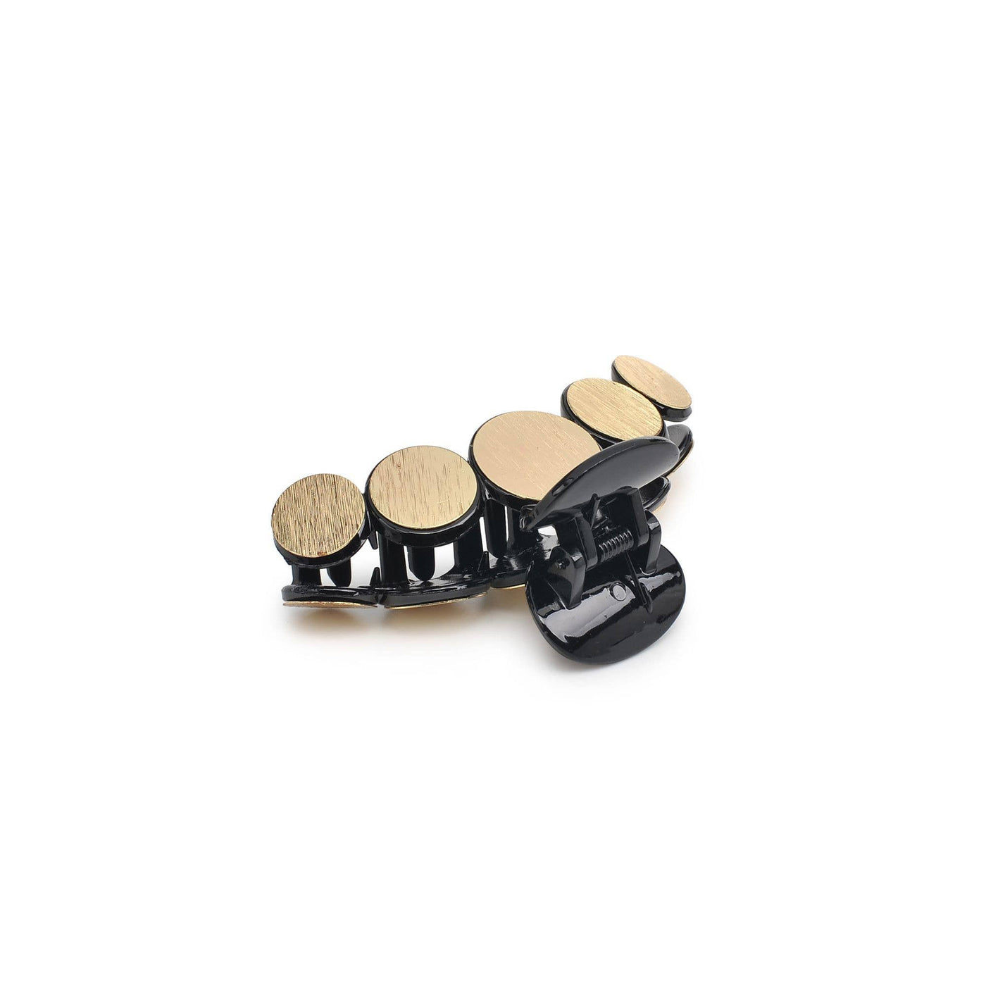 Metallic Disc Plated Hair Claw: Tortoise Gold