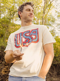 USA Monogram Thrifted Tee
