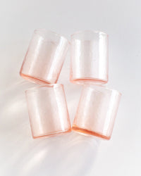 Handblown Hammered Glasses- Blush