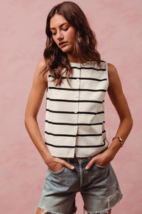 Willow Button Sweater Sleeveless Top