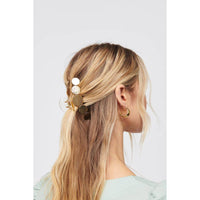 Metallic Disc Plated Hair Claw: Tortoise Gold