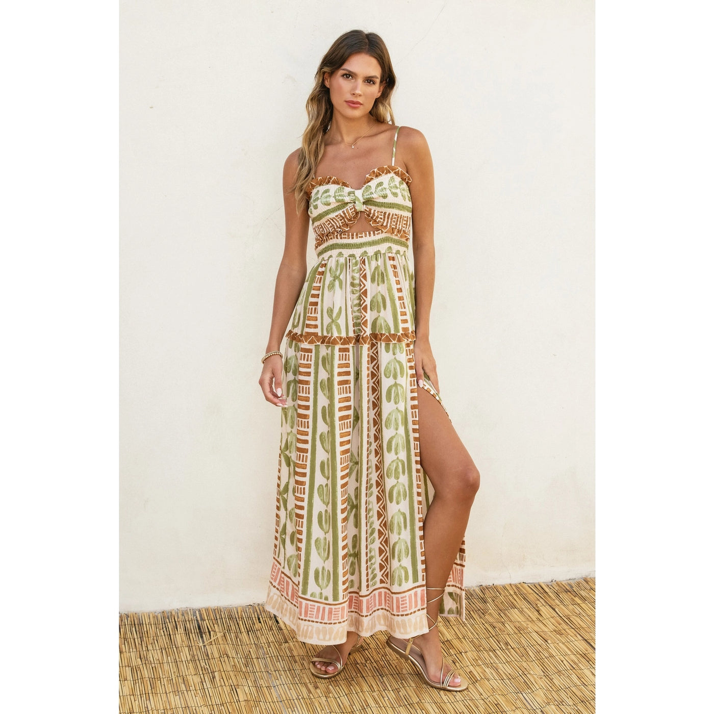 Lailey Slit Cut Pattern Dress